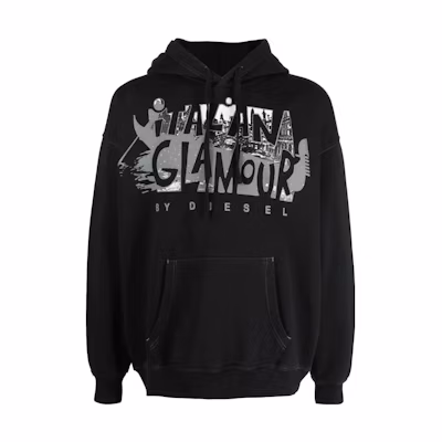 Diesel FW22 Patterned Print Hoodie Black - A058170AJIH900
