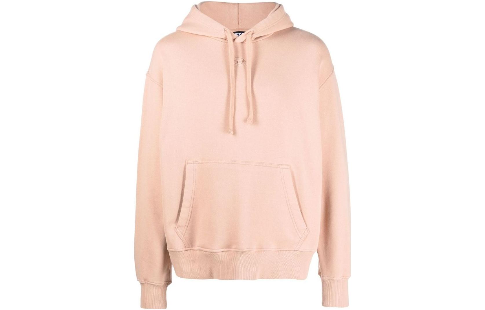 Diesel FW22 Pink Hoodie with Logo Embroidery Long Sleeve Sweatshirt A079940BVFI3CG