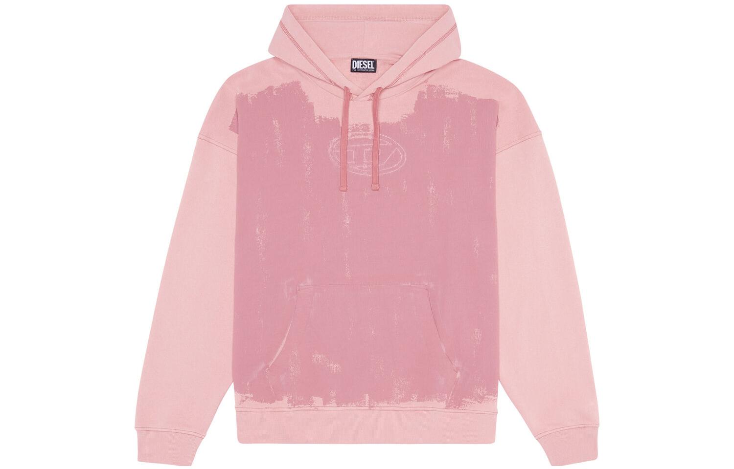 Diesel FW22 Pink Logo Printed Pullover Hoodie Long Sleeve A063860DFAF36M