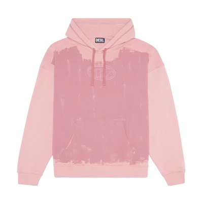 Diesel FW22 Pink Logo Printed Pullover Hoodie Long Sleeve A063860DFAF36M
