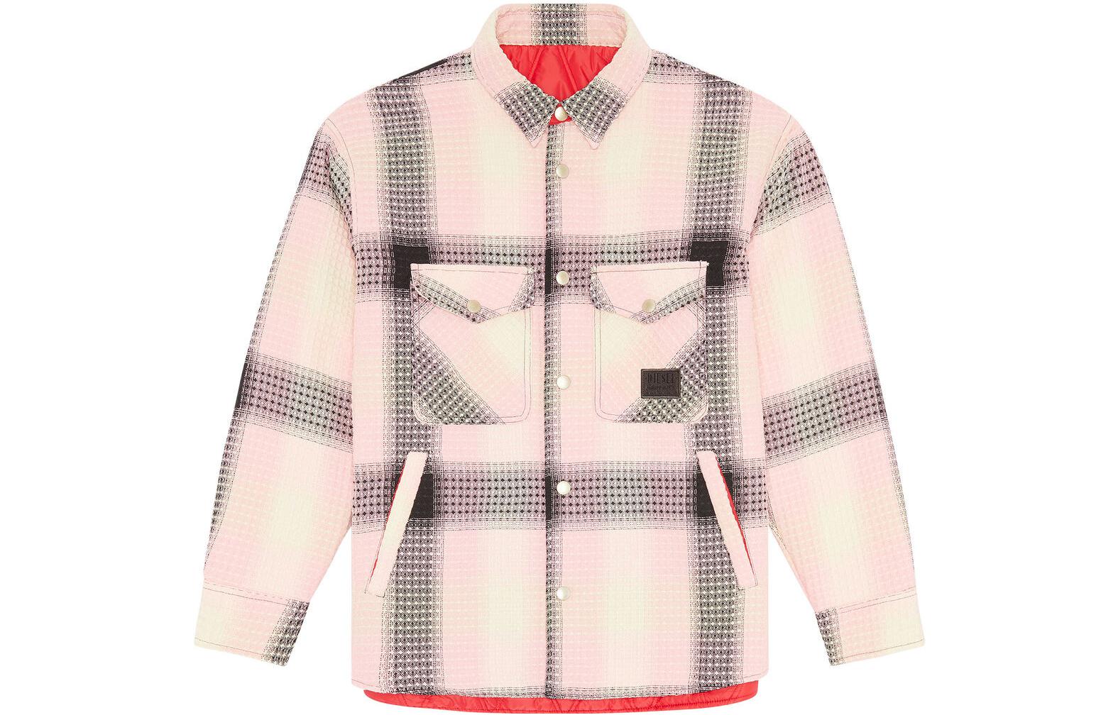 Diesel FW22 Pink Reversible Plaid Shirt Jacket A062450PDAG-44T