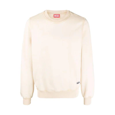 Diesel FW22 Plain Casual Crewneck Pullover Sweatshirt Off-White A037750WBBG7DV