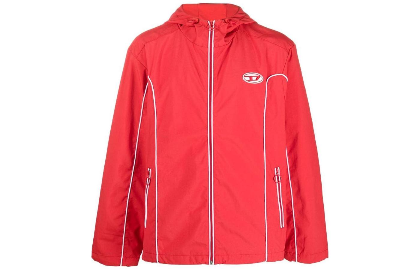 Diesel FW22 Printed Zip-Up Hoodie Jacket Red A061490DGAM44Q