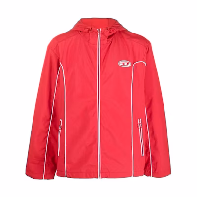 Diesel FW22 Printed Zip-Up Hoodie Jacket Red A061490DGAM44Q