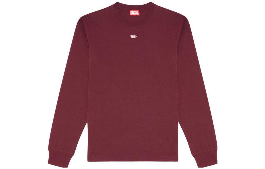 Diesel FW22 Purple Red Crewneck Logo Print Casual Long Sleeve Sweatshirt A067640AAXJ61W