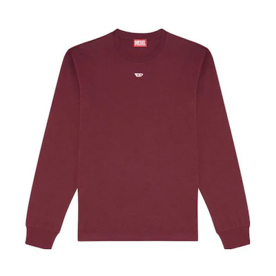 Diesel FW22 Purple Red Crewneck Logo Print Casual Long Sleeve Sweatshirt A067640AAXJ61W