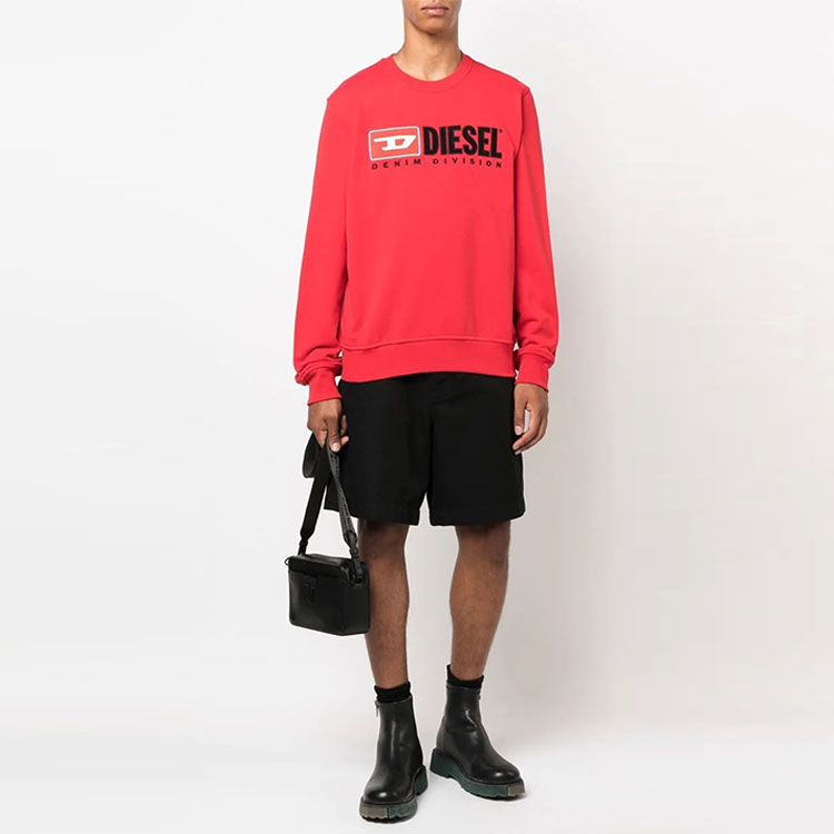 Lookbook Diesel FW22 Red Pullover Sweatshirt with Logo Print A037580BAWT44Q