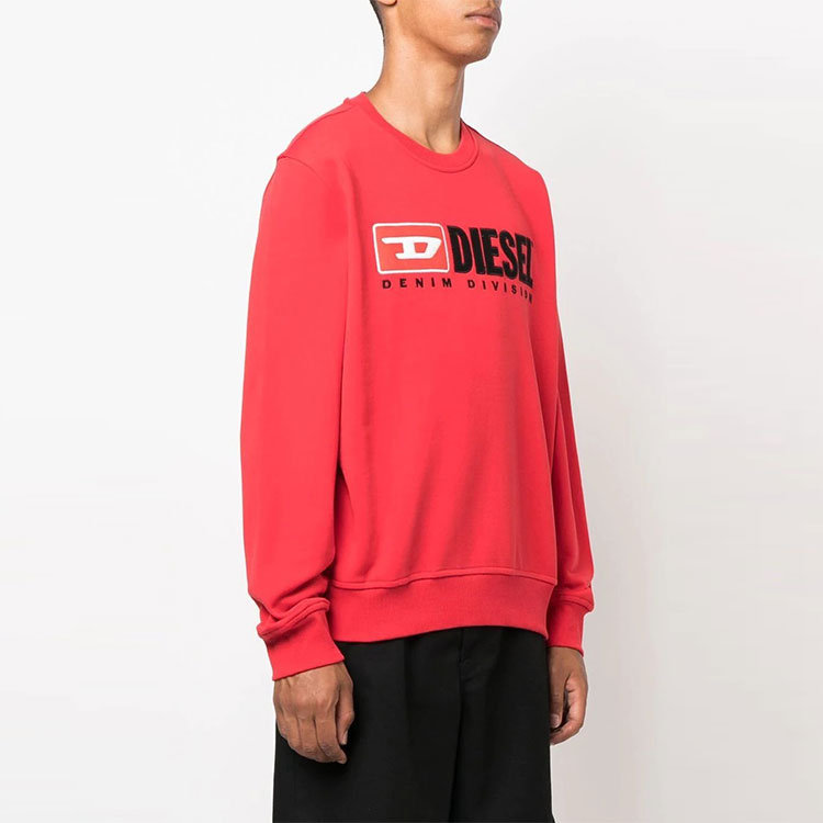Purchase Diesel FW22 Red Pullover Sweatshirt with Logo Print A037580BAWT44Q