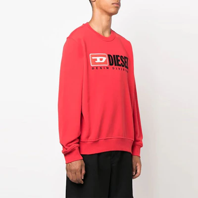 Diesel FW22 Red Pullover Sweatshirt with Logo Print A037580BAWT44Q Purchase Diesel FW22 Red Pullover Sweatshirt with Logo Print A037580BAWT44Q