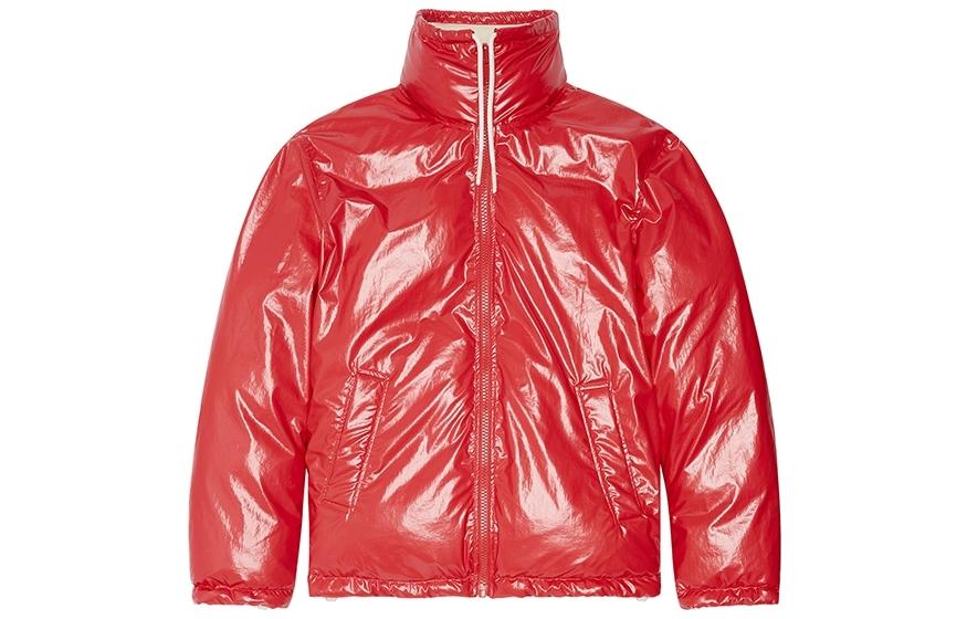 Diesel FW22 Red Super Logo Print Stand Collar Windproof Jacket for Men A068130JKKL44Q