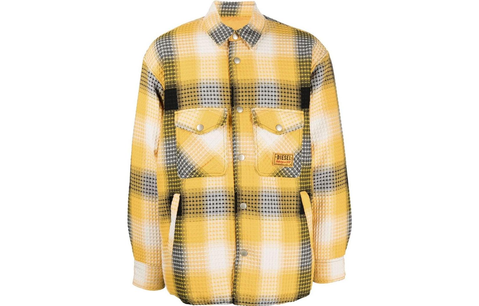 Diesel FW22 Reversible Button-Up Shirt Jacket Yellow () A062450PDAG22F