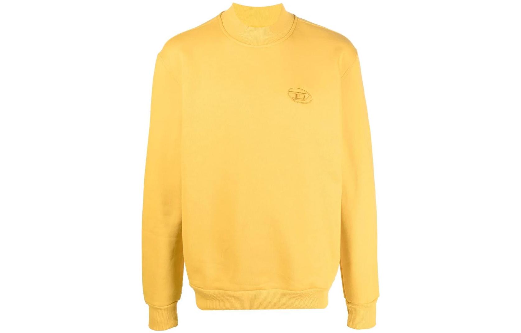 Diesel FW22 S-Noris Yellow Graphic Crewneck Pullover Sweatshirt for Men A036960DFAD22K