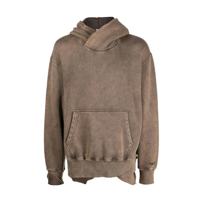 Diesel FW22 Solid Brown Hoodie with Drawstring Sleeves A075930BVFH77L