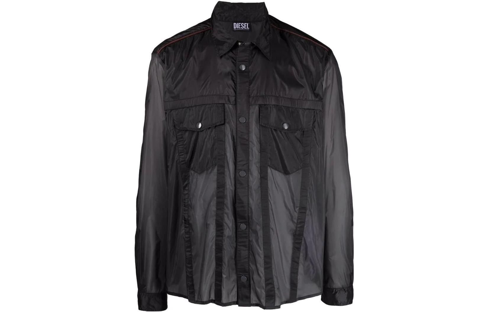 Diesel FW22 Solid Button-Up Shirt Jacket Men A058890ASUC9CF