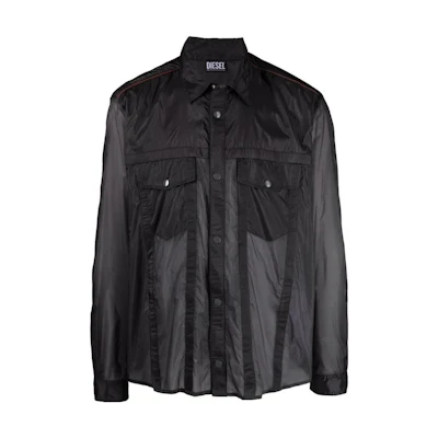 Diesel FW22 Solid Button-Up Shirt Jacket Men A058890ASUC9CF