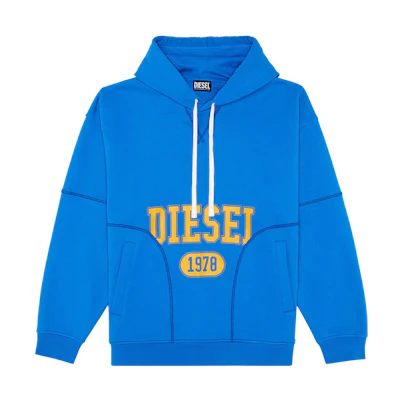 Diesel FW22 Solid Color Logo Hoodie Blue Long Sleeve A036480AAZG8EDA
