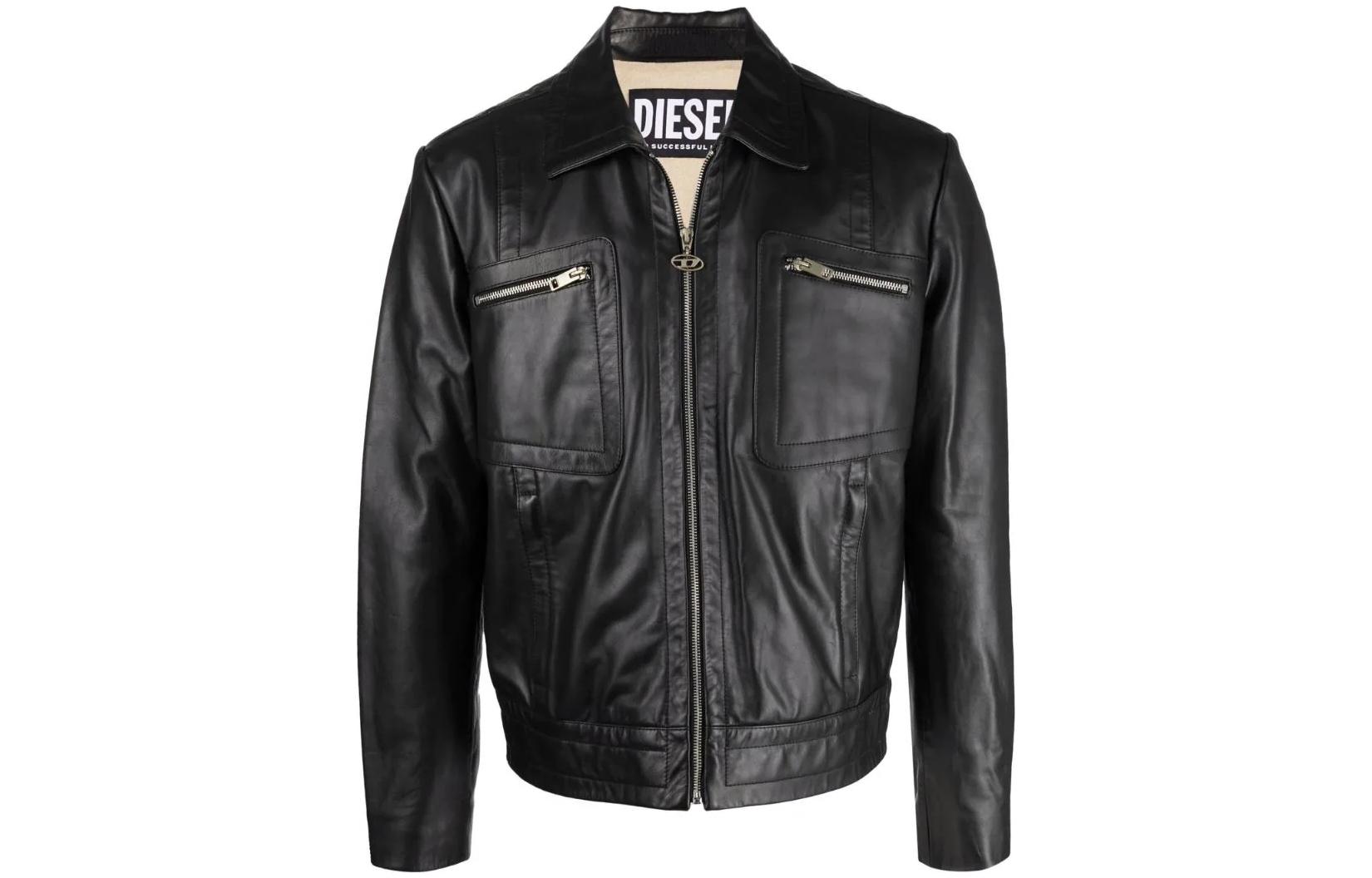 Diesel FW22 Solid Color Long-Sleeve Zip Jacket for Men A035600DFAV9XX