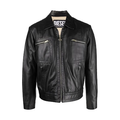 Diesel FW22 Solid Color Long-Sleeve Zip Jacket for Men A035600DFAV9XX