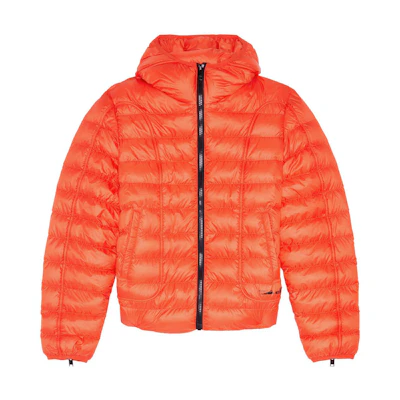 Diesel FW22 Solid Color Zip Hoodie Jacket - Orange A061450BHAZ-37A