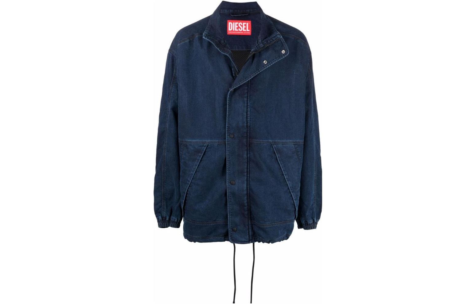 Diesel FW22 Solid Color Zipper Denim Jacket Blue A03746069ZJ01