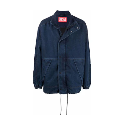 Diesel FW22 Solid Color Zipper Denim Jacket Blue A03746069ZJ01