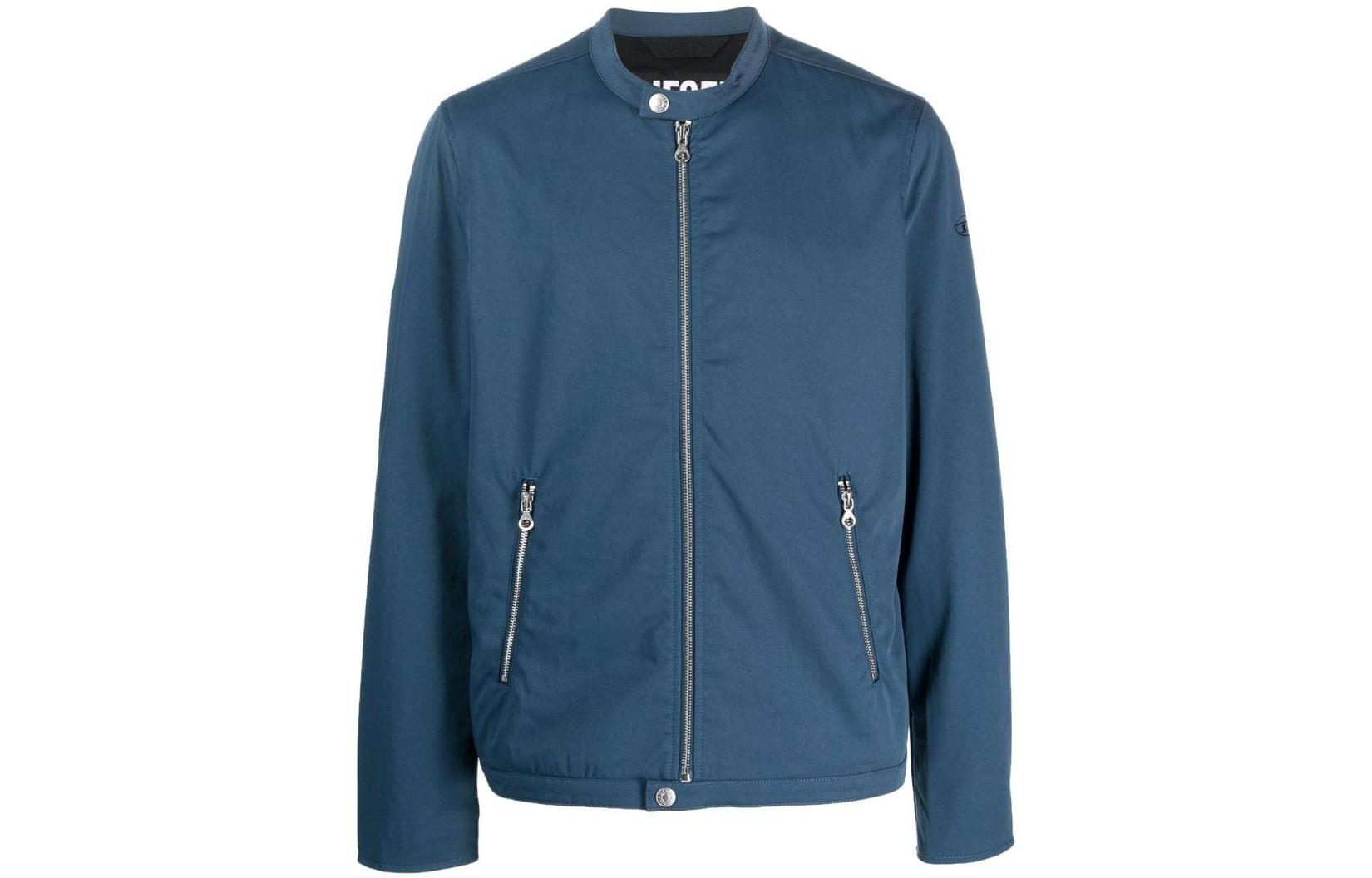 Diesel FW22 Solid Logo Long-Sleeve Jacket - Blue A062520IGAA-8N