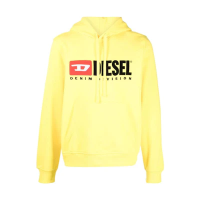 Diesel FW22 Solid Logo Print Hoodie Yellow A037570BAWT21I