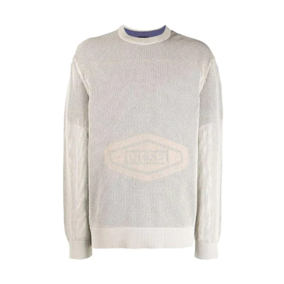 Diesel FW22 Solid Mesh Crewneck Long Sleeve Sweatshirt Beige A057990WCAN9CN