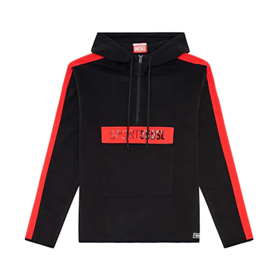 Diesel FW22 Sports Letter Print Black Hoodie Casual Sportswear A066140NEAH900