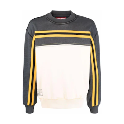 Diesel FW22 Striped Crewneck Pullover Sweatshirt Unisex Gray A053440CFAN900A