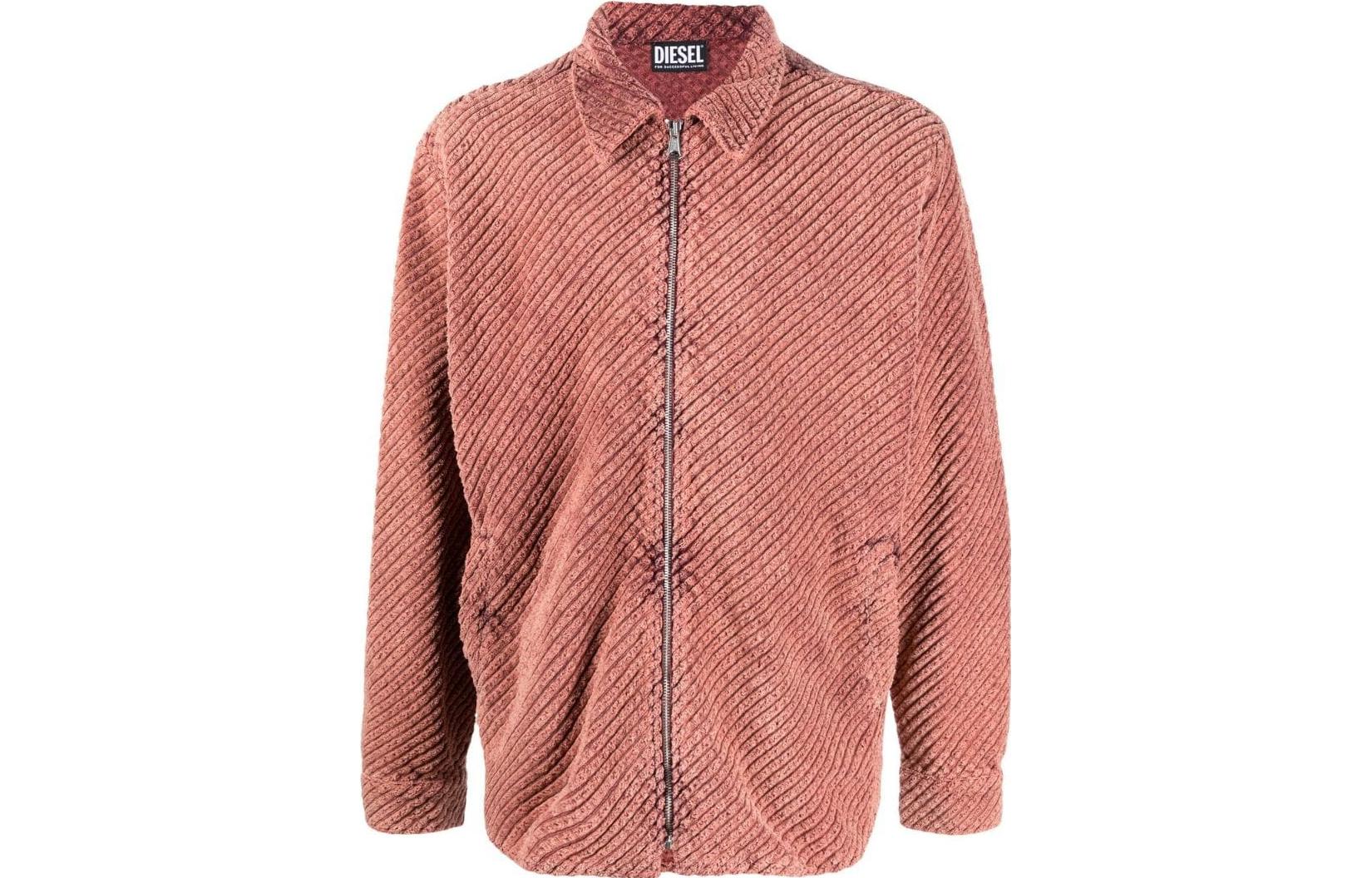 Diesel FW22 Textured Zip Shirt Jacket Pink A071410HGAG1AB