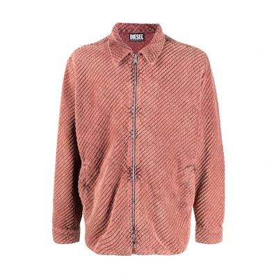 Diesel FW22 Textured Zip Shirt Jacket Pink A071410HGAG1AB