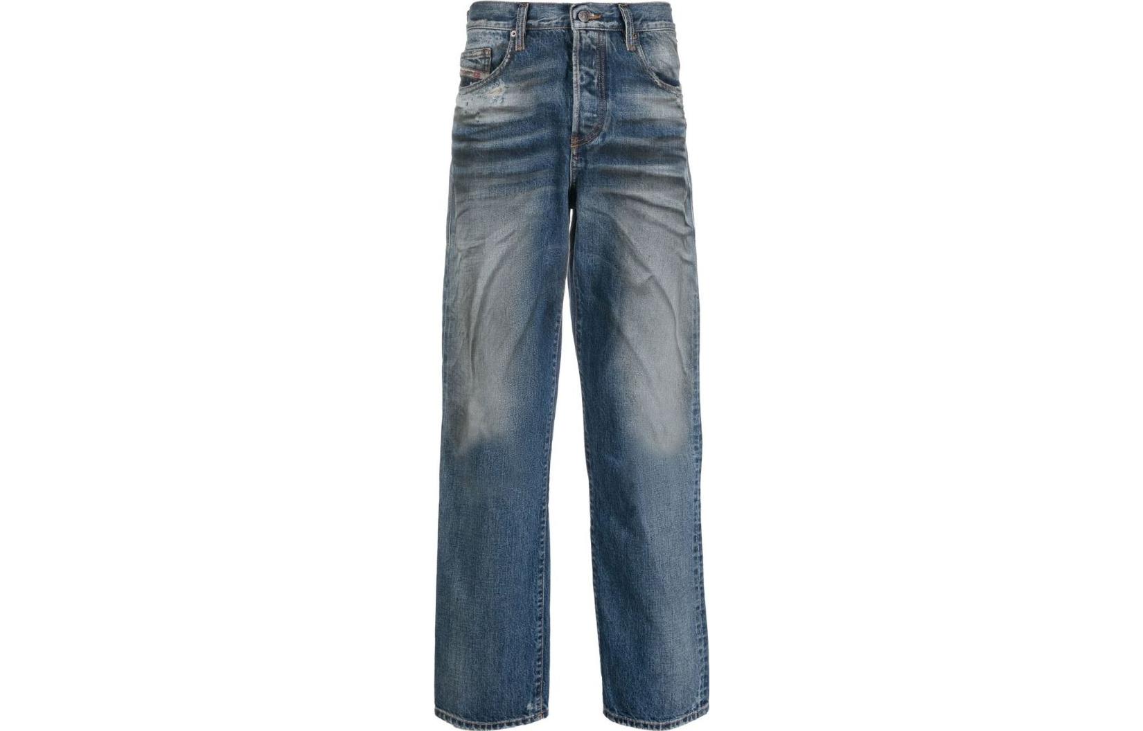 DIESEL FW22 Tie-Dye Straight Fit Denim Jeans  Blue A05156007D101