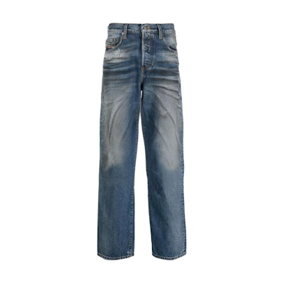 DIESEL FW22 Tie-Dye Straight Fit Denim Jeans Blue A05156007D101