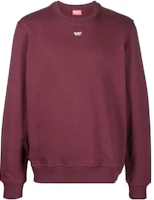 Diesel FW22 Unisex Logo Embroidered Long Sleeve Sweatshirt Deep Red A040750BAWT61W Diesel FW22 Unisex Logo Embroidered Long Sleeve Sweatshirt Deep Red A040750BAWT61W