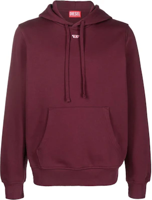 DIESEL FW22 男女同款纯色酒红色长袖套头连帽衫. A040730BAWT61W Order DIESEL FW22 男女同款纯色酒红色长袖套头连帽衫. A040730BAWT61W