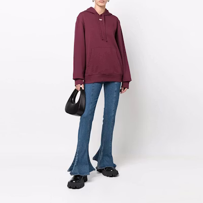 DIESEL FW22 男女同款纯色酒红色长袖套头连帽衫. A040730BAWT61W Shop DIESEL FW22 男女同款纯色酒红色长袖套头连帽衫. A040730BAWT61W