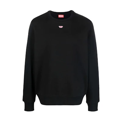 Diesel FW22 Unisex Solid Color Crewneck Pullover Sweatshirt Black A040750BAWT9XX