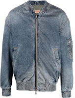 DIESEL FW22 Washed Distressed Loose Denim Flight Jacket Men’s Blue A062610ELAB01 DIESEL FW22 Washed Distressed Loose Denim Flight Jacket Men’s Blue A062610ELAB01