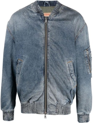 DIESEL FW22 Washed Distressed Loose Denim Flight Jacket Men’s Blue A062610ELAB01 Buy DIESEL FW22 Washed Distressed Loose Denim Flight Jacket Men’s Blue A062610ELAB01