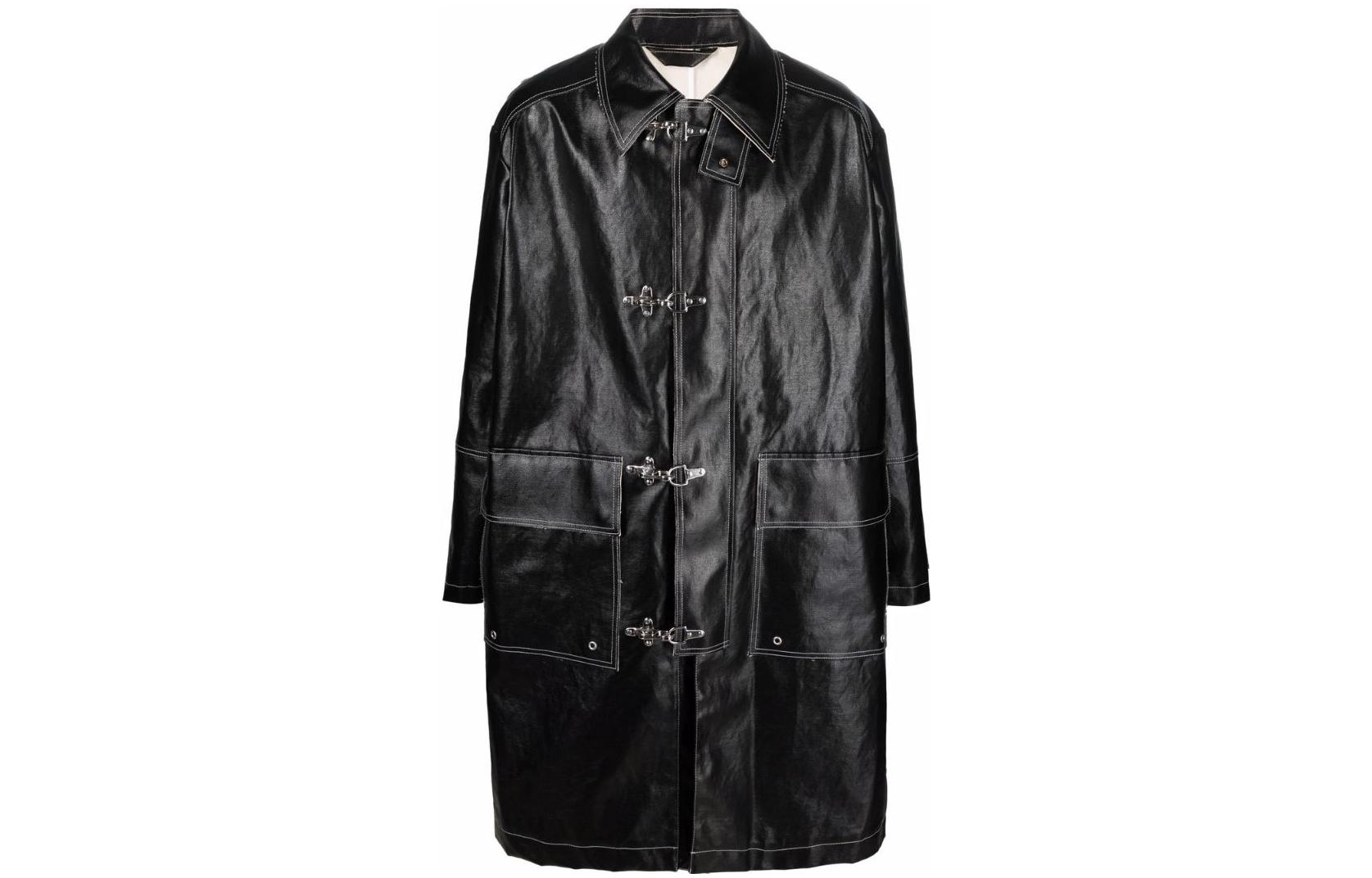 Diesel FW22 Waxed Casual Single-Breasted Jacket Black A040150KEAA9XX