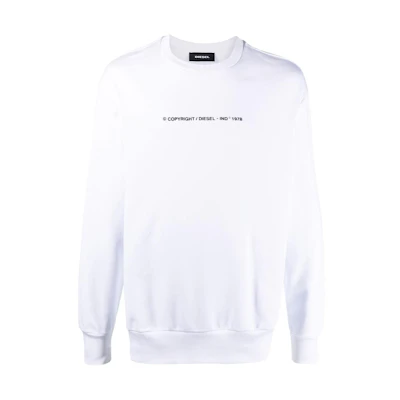 Diesel FW22 White Crewneck Pullover Sweatshirt with Letter Print A000770BAZC100
