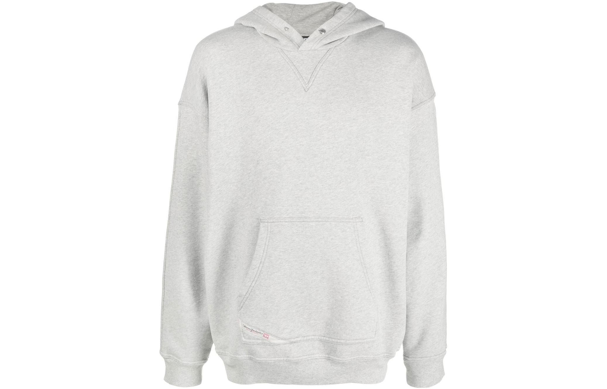 Diesel FW22 White Hoodie with Kangaroo Pocket A063140DGAG9CP