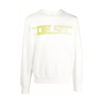 Diesel FW22 White Logo Print Cotton-Blend Sweatshirt A064900GRAC141
