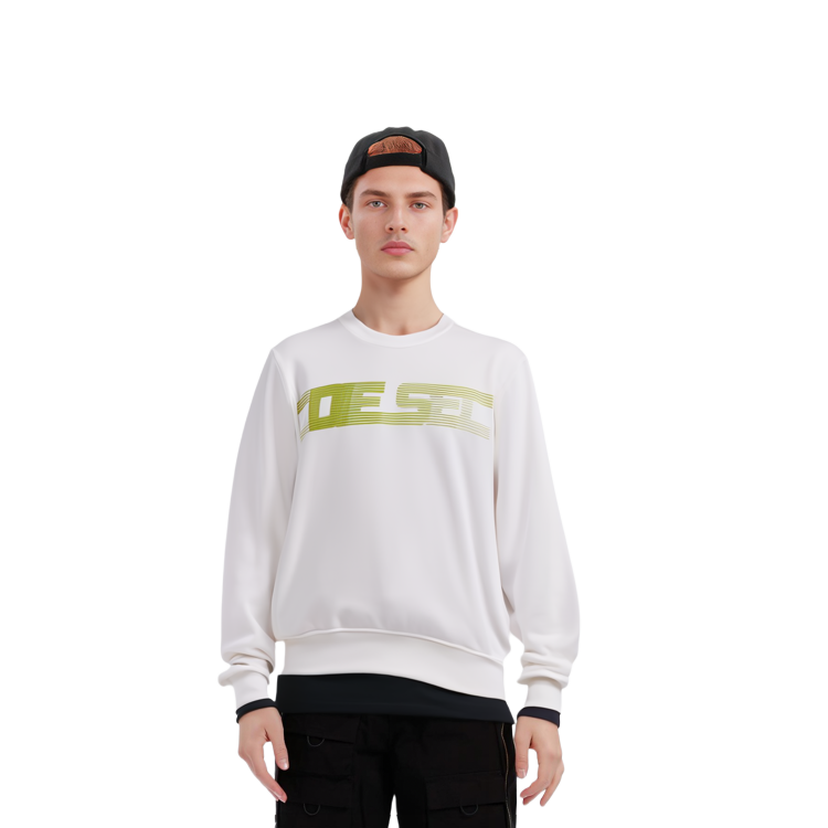 Details for Diesel FW22 白色Logo印花棉混紡長袖上衣 A064900GRAC141