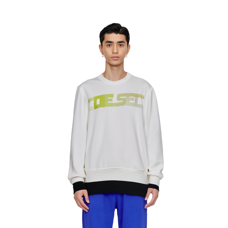 Sizing Diesel FW22 白色Logo印花棉混紡長袖上衣 A064900GRAC141