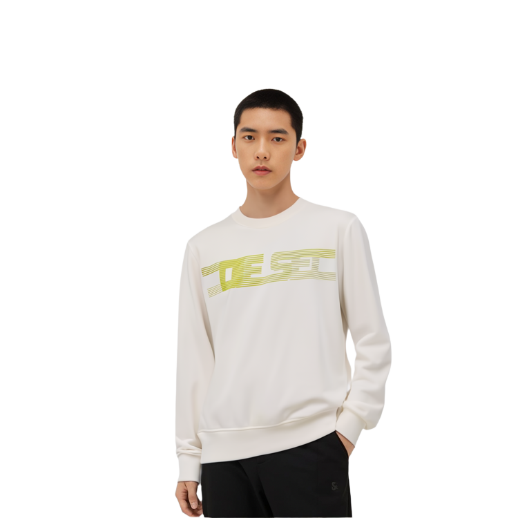 Cheap Diesel FW22 白色Logo印花棉混紡長袖上衣 A064900GRAC141