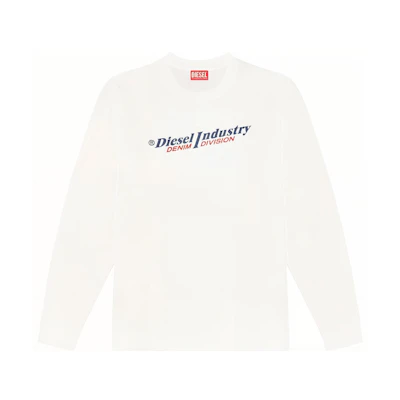 Diesel FW22 White Pullover Sweatshirt with Logo Print Design A037420PITA141