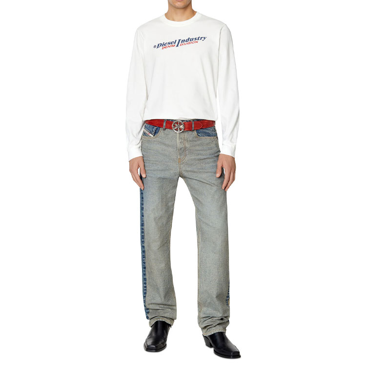 Lookbook Diesel FW22 White Pullover Sweatshirt with Logo Print Design A037420PITA141