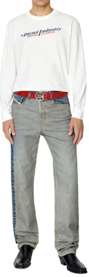 Diesel FW22 White Pullover Sweatshirt with Logo Print Design A037420PITA141 Lookbook Diesel FW22 White Pullover Sweatshirt with Logo Print Design A037420PITA141